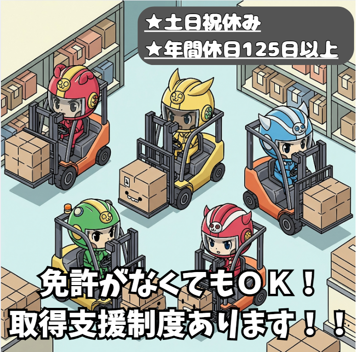 フォークリフトを使用した製品運搬作業